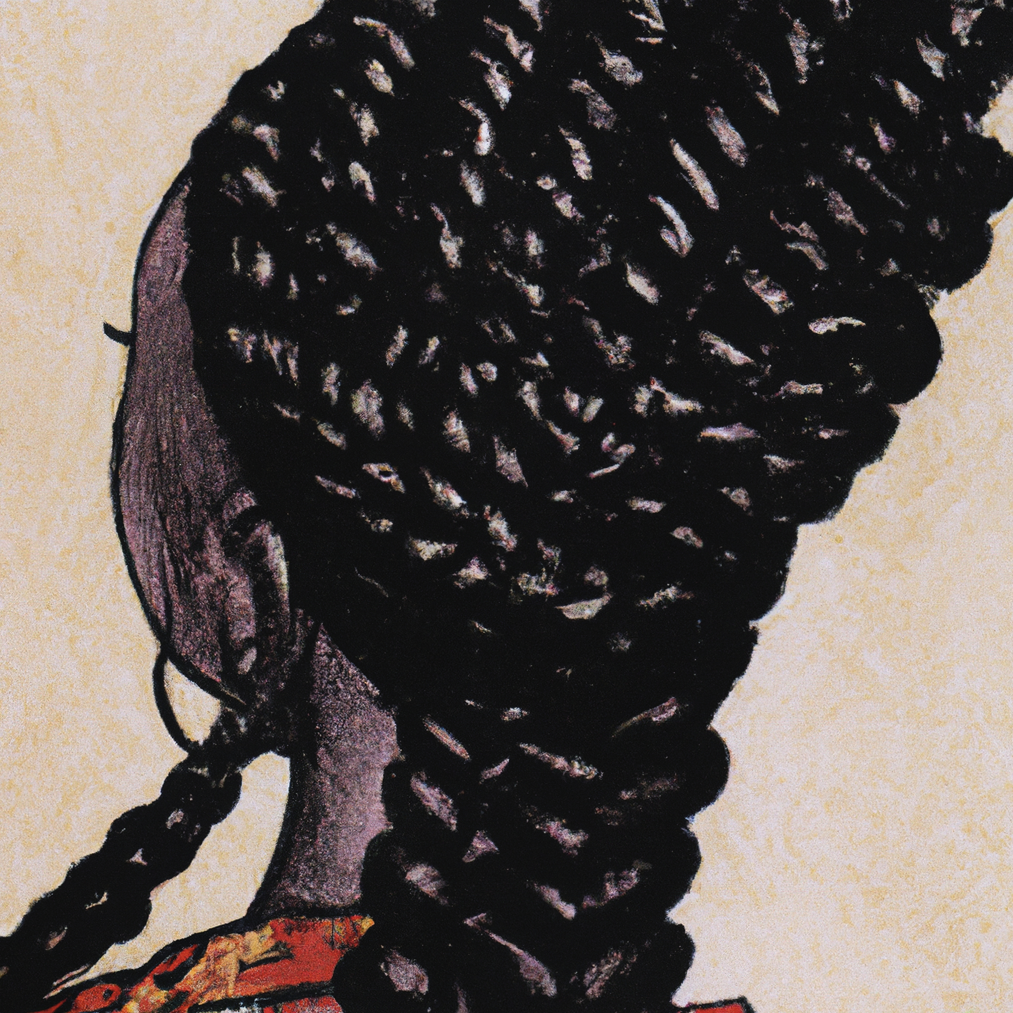 Illustration von Braids an schwarzer Frau