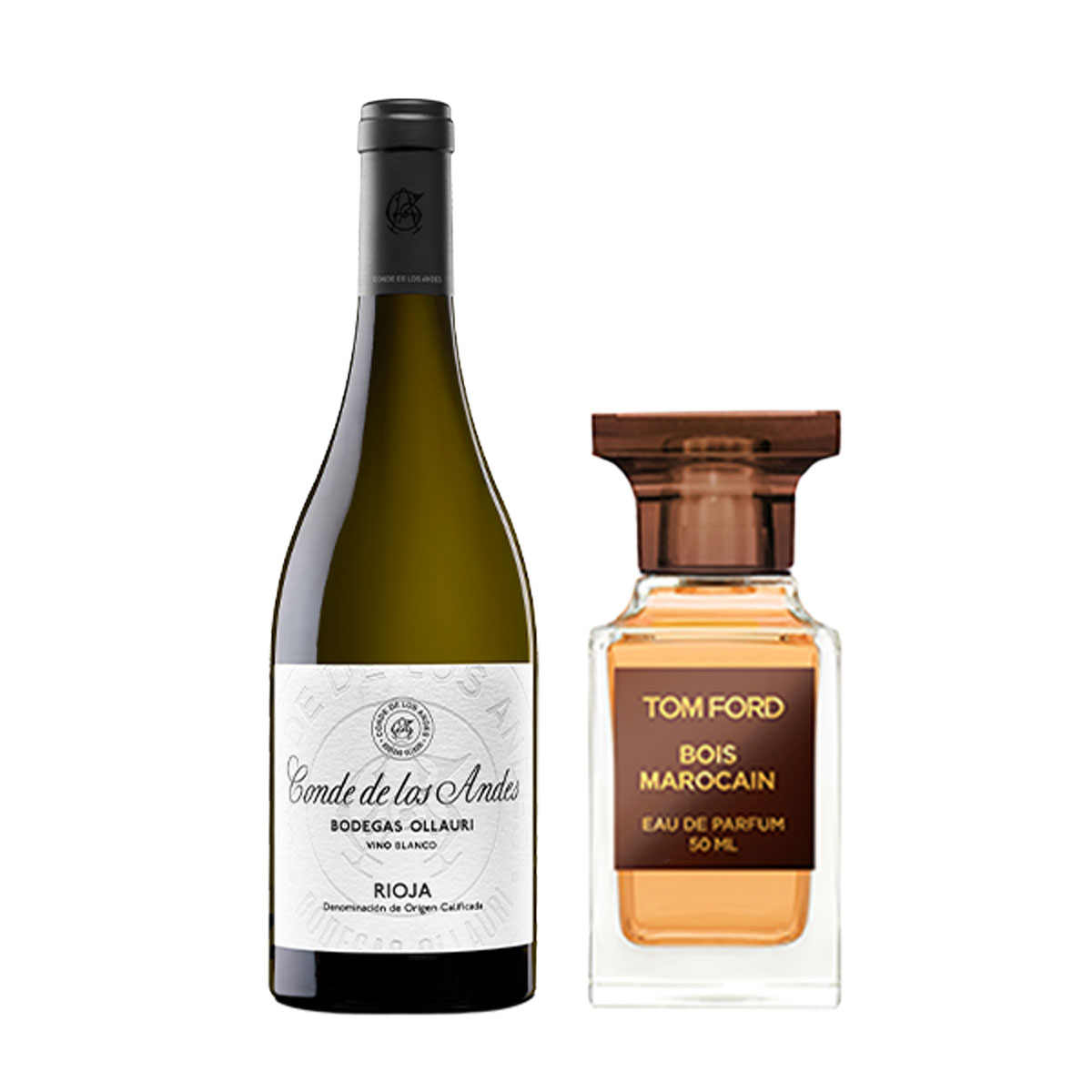 Weinflasche und Tom Ford Parfum
